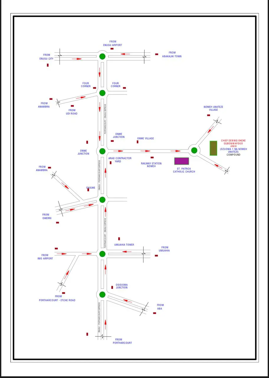 Detailed event directions map for Nomeh Unateze